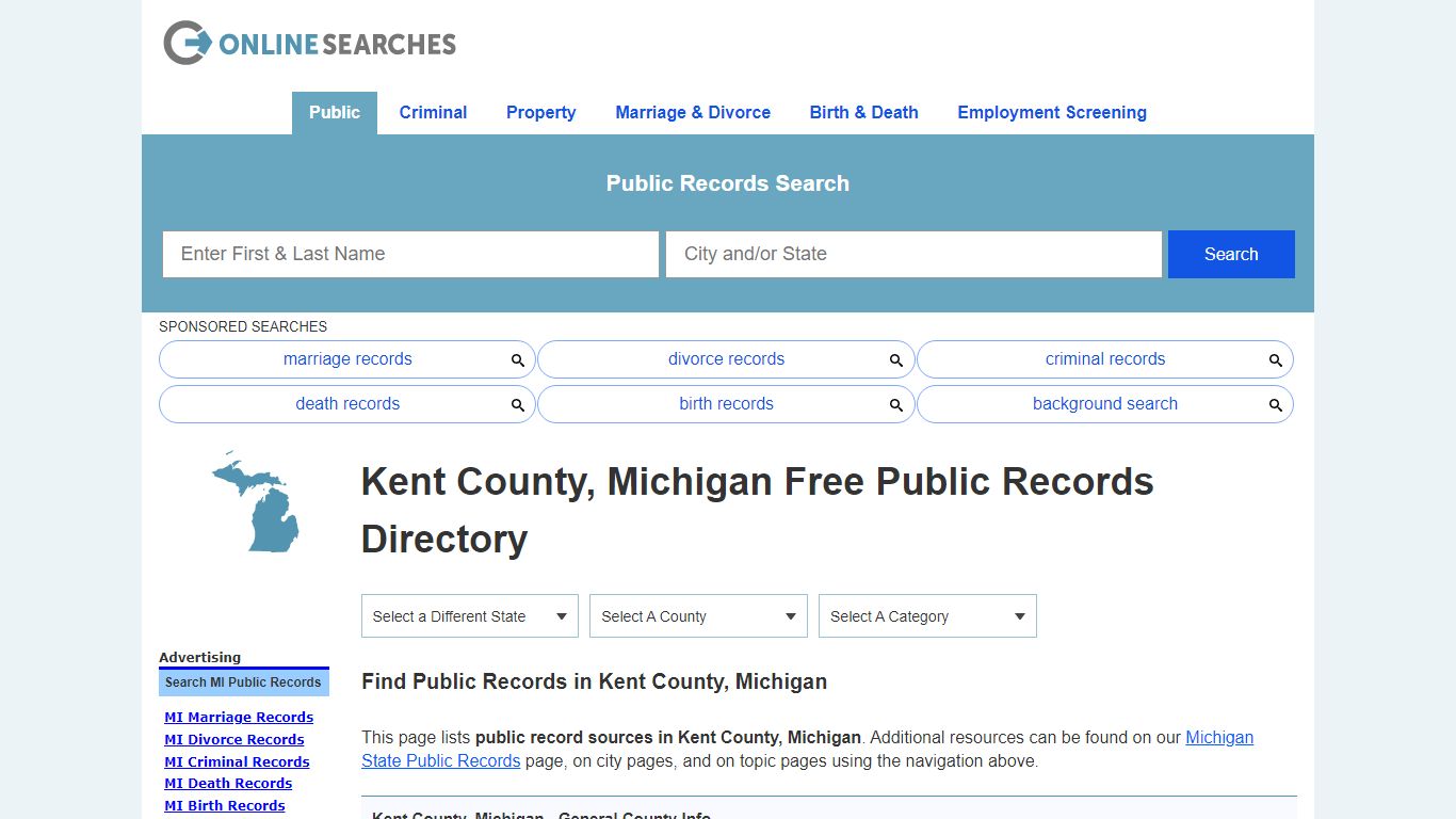 Kent County, Michigan Public Records Directory - OnlineSearches.com
